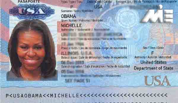 عکس صفحات داخلی پاسپورت آمریکا