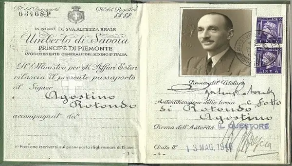 عکس قدیمی پاسپورت ایتالیا